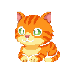 Pixel tabby cat companion